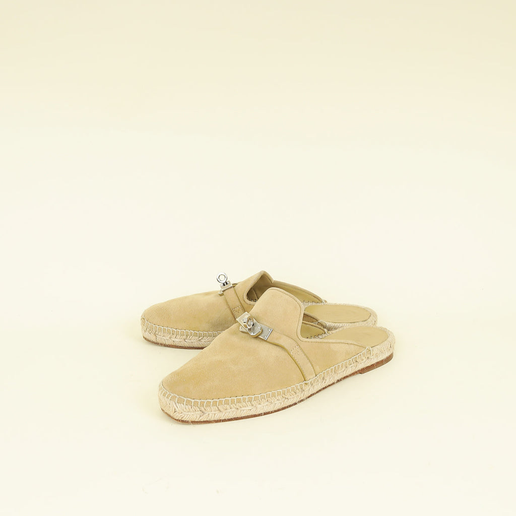 Hermes Beige Feria Espadrilles 38