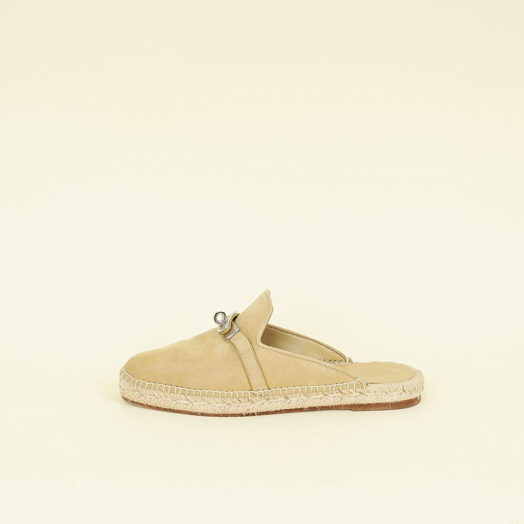 Hermes Beige Feria Espadrilles 38
