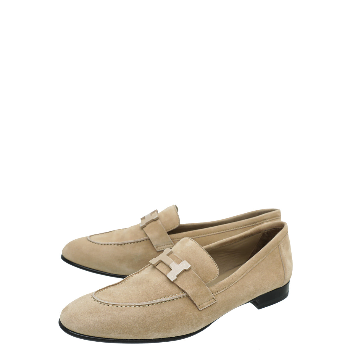 Hermes Beige Argile Paris Suede Goatskin Loafer 39