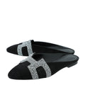Hermes Black Suede Crystal Beads Roxane Mules 36