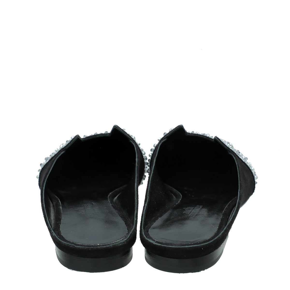 Hermes Black Suede Crystal Beads Roxane Mules 36
