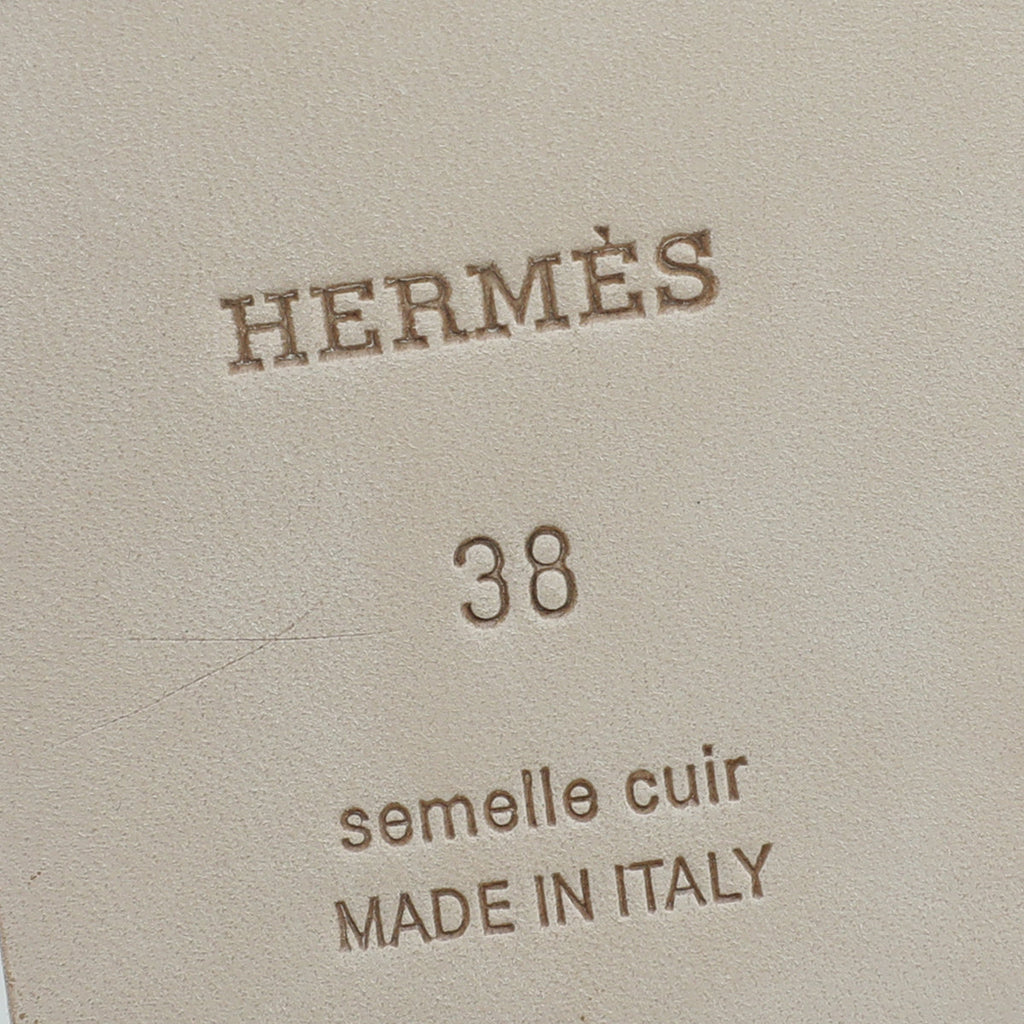 Hermes Rouge Blush Ostrich Oran Sandal 38