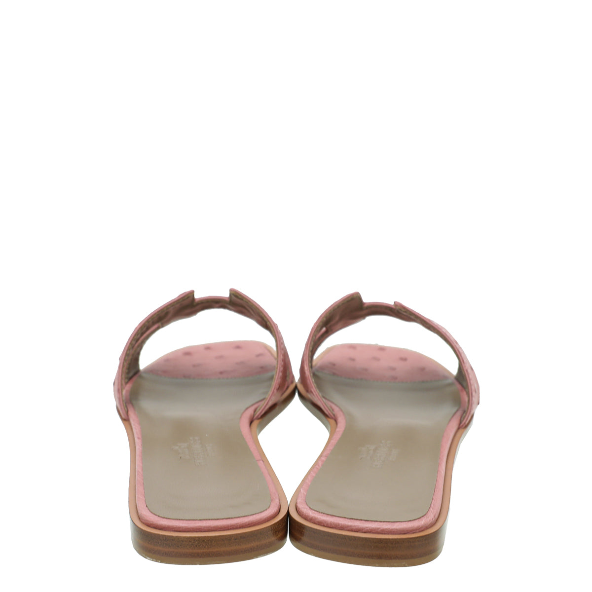 Hermes Rouge Blush Ostrich Oran Sandal 37.5