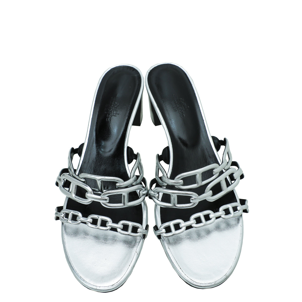 Hermes Gris Argente Tandem Sandal 39