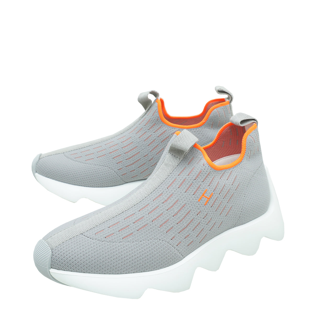 Hermes Gris Clair Eclair Knit Sneaker 36