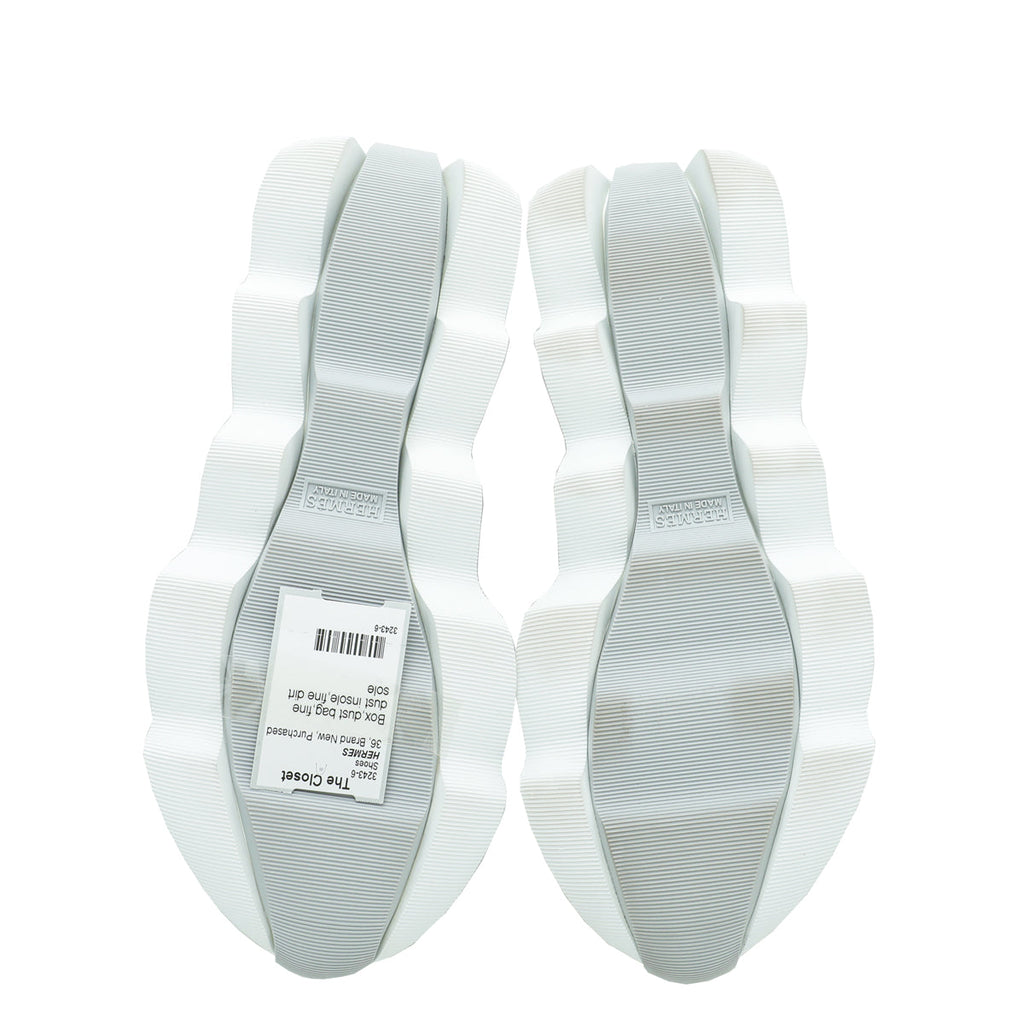 Hermes Gris Clair Eclair Knit Sneaker 36