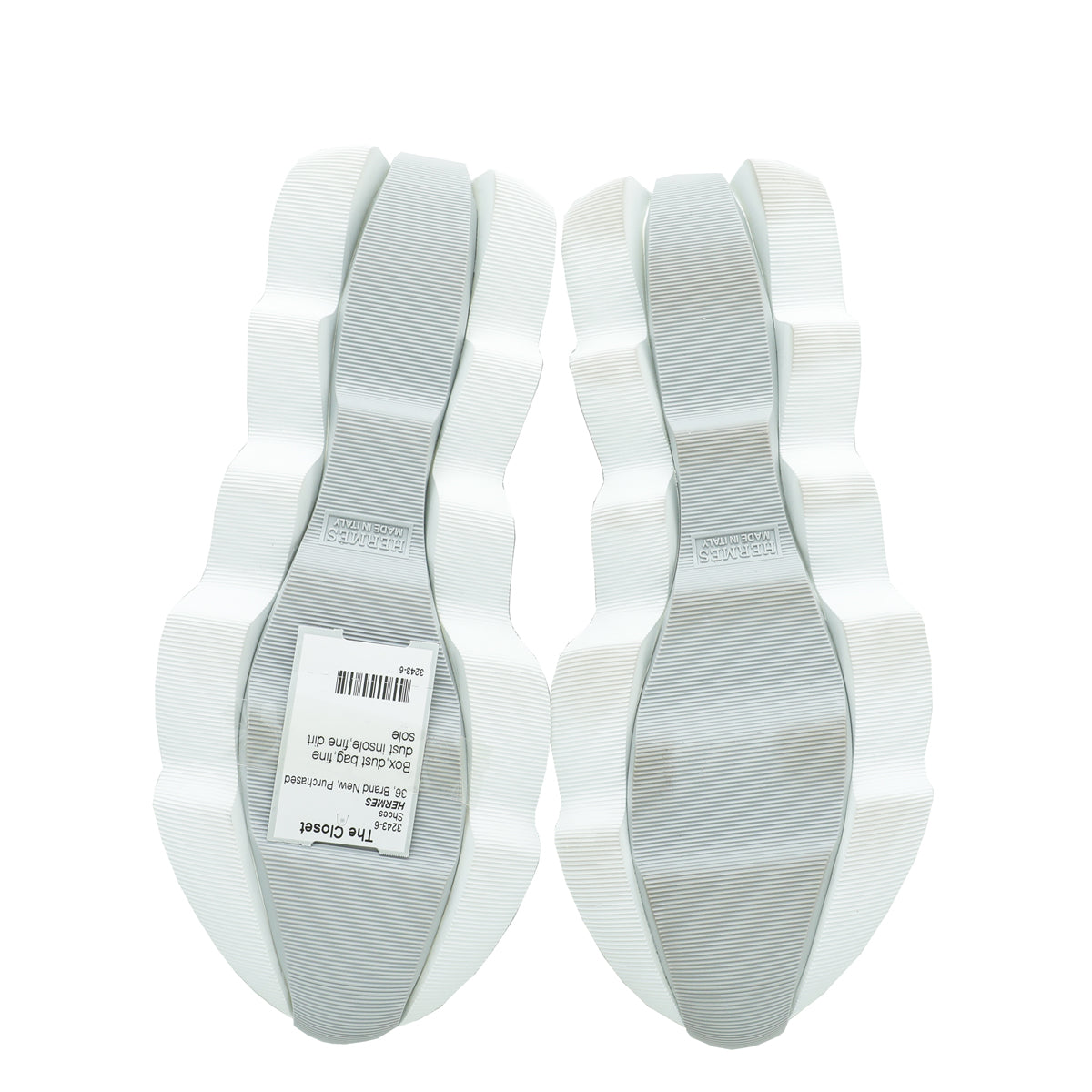 Hermes Gris Clair Eclair Knit Sneaker 36