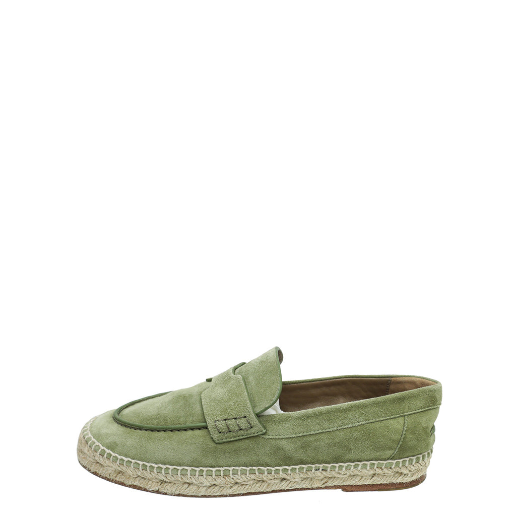 Hermes Vert Sauge Suede Goatskin Trip Espadrille 35