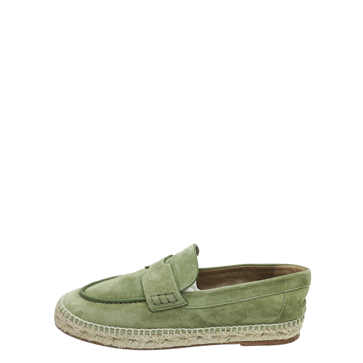 Hermes Vert Sauge Suede Goatskin Trip Espadrille 35