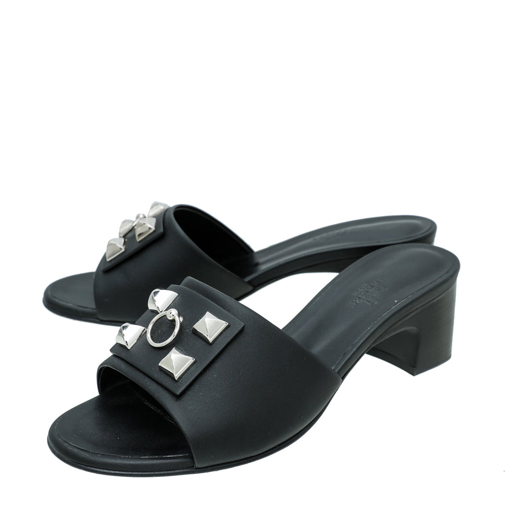Hermes Noir Dreamy Sandal 38.5