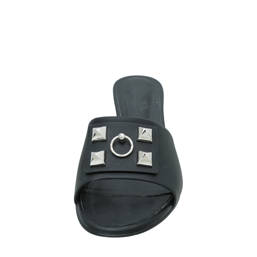Hermes Noir Dreamy Sandal 38.5