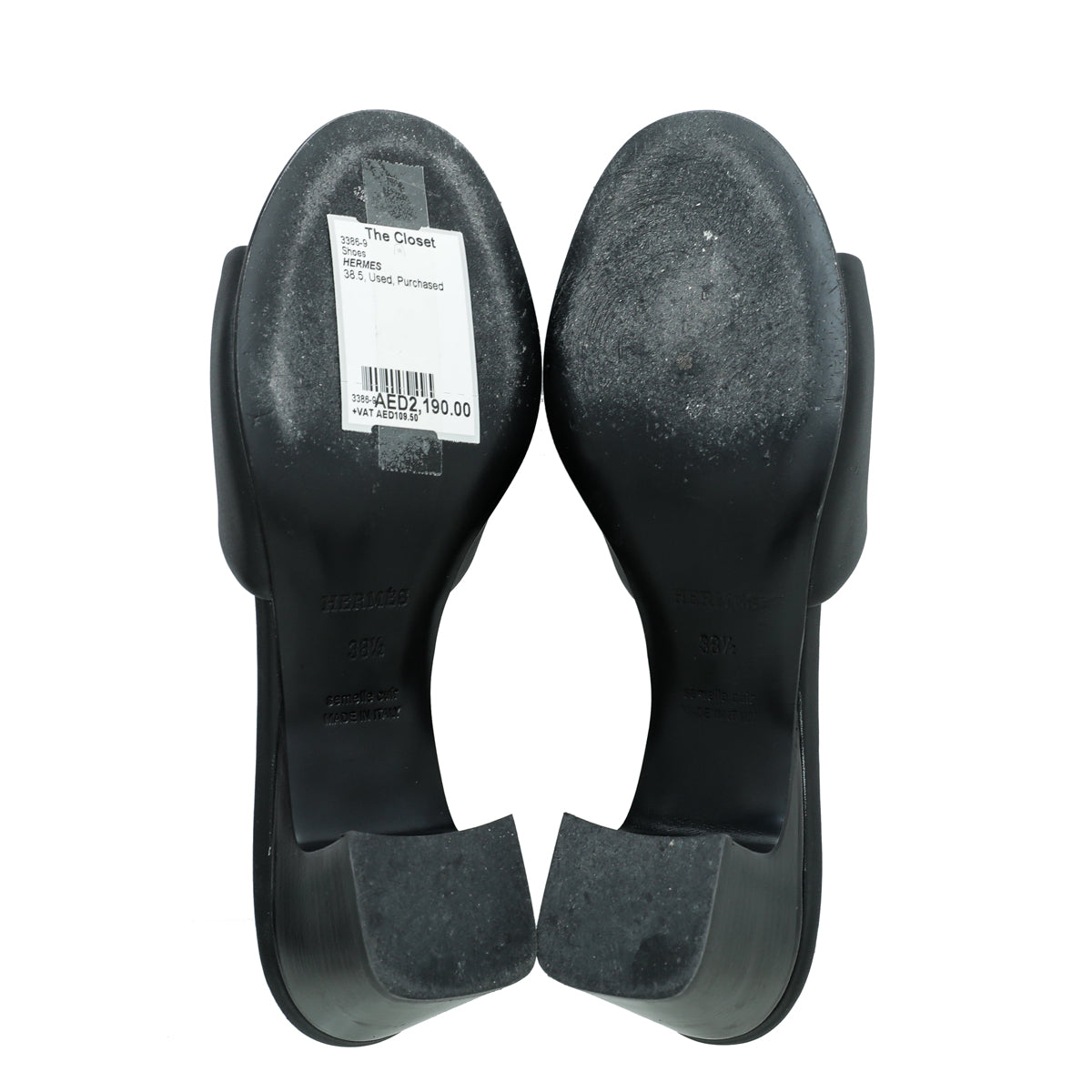 Hermes Noir Dreamy Sandal 38.5