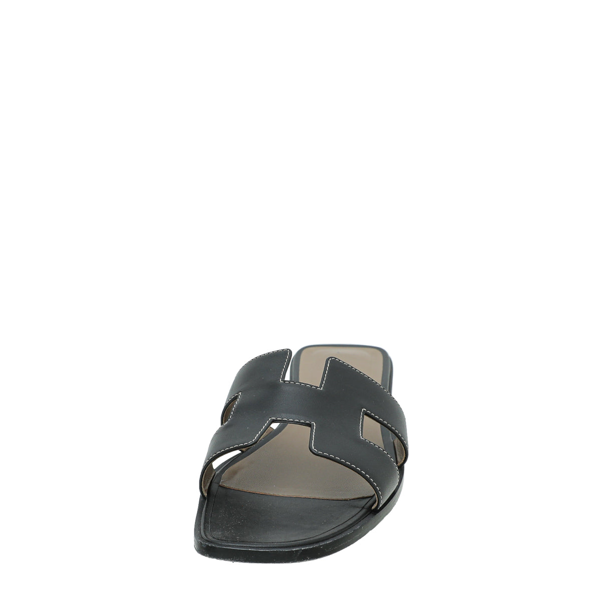 Hermes Noir Oran Box Sandal 39