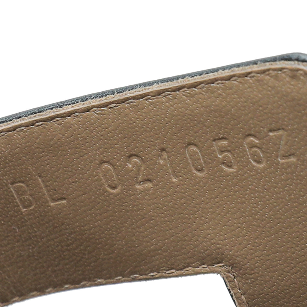 Hermes Noir Oran Box Sandal 39