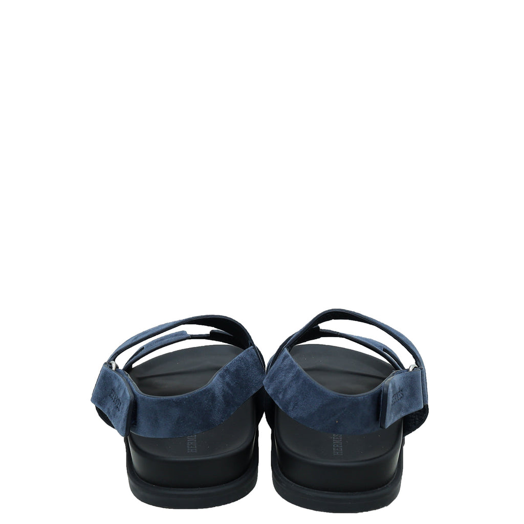 Hermes Bleu Céleste Suede Genius Sandal 42