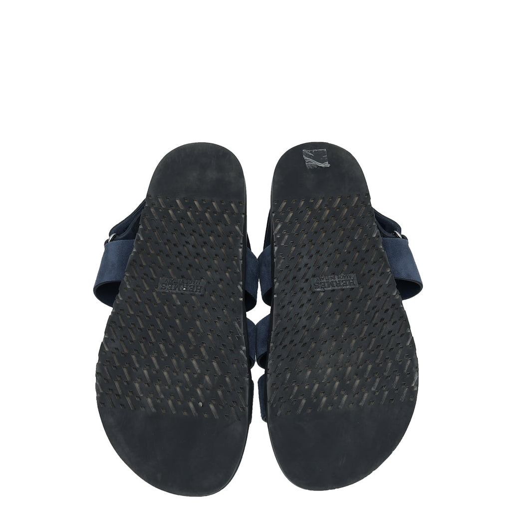 Hermes Bleu Céleste Suede Genius Sandal 42