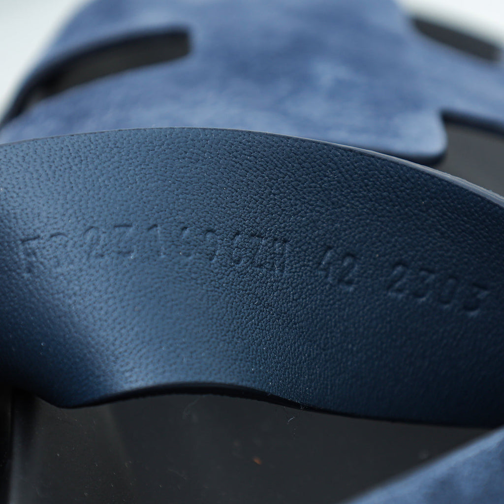 Hermes Bleu Céleste Suede Genius Sandal 42