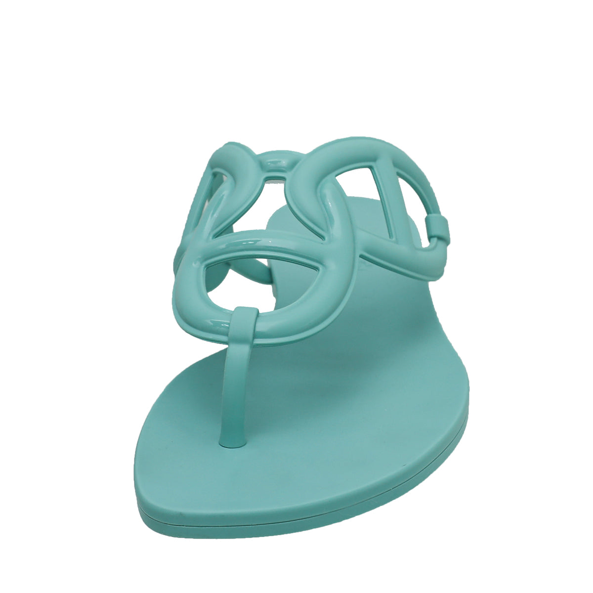 Hermes Vert Embrun Egerie Rubber Sandal 40