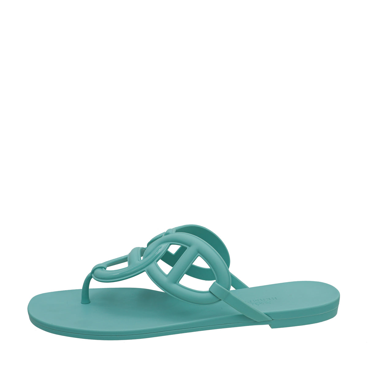 Hermes Vert Embrun Egerie Rubber Sandal 40