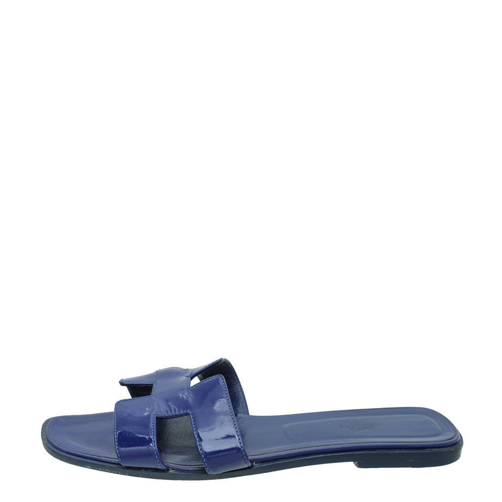 Hermes Royal Blue Oran Sandals 41