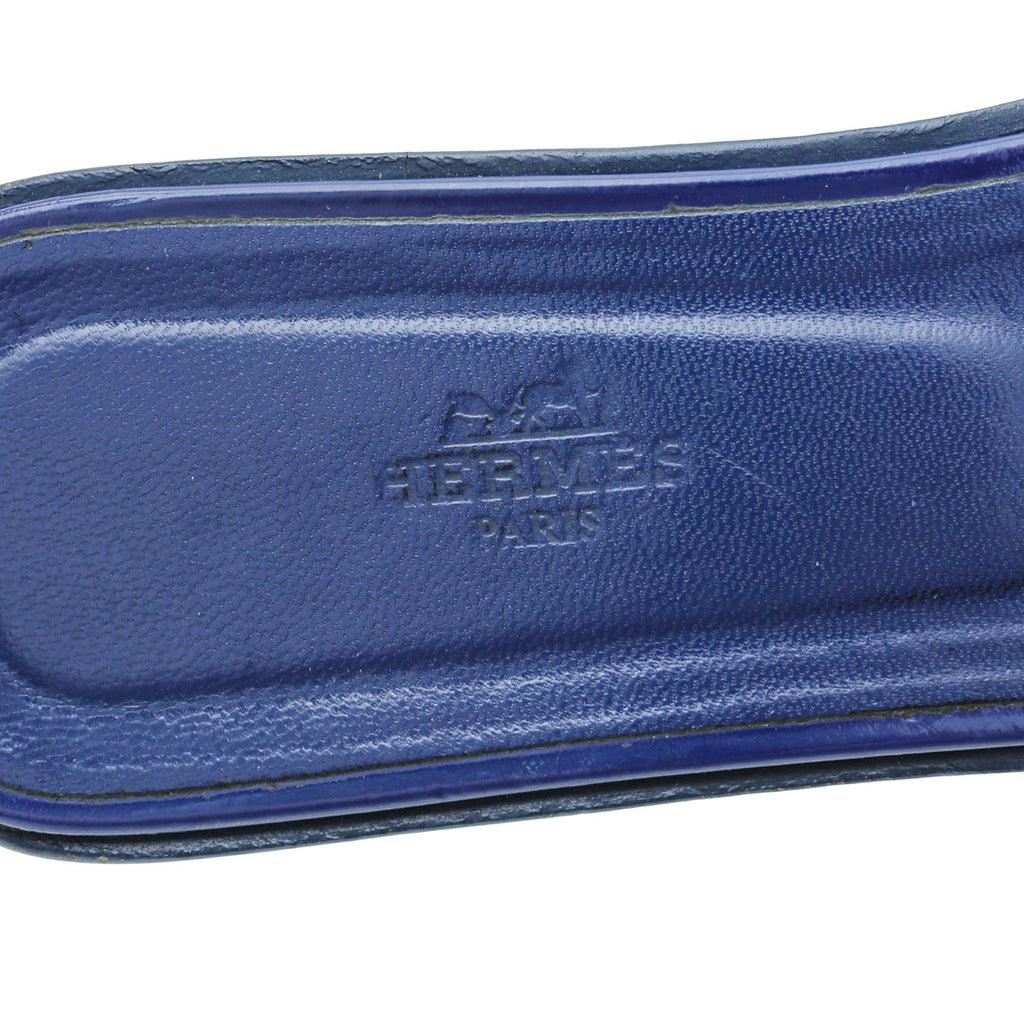 Hermes Royal Blue Oran Sandals 41