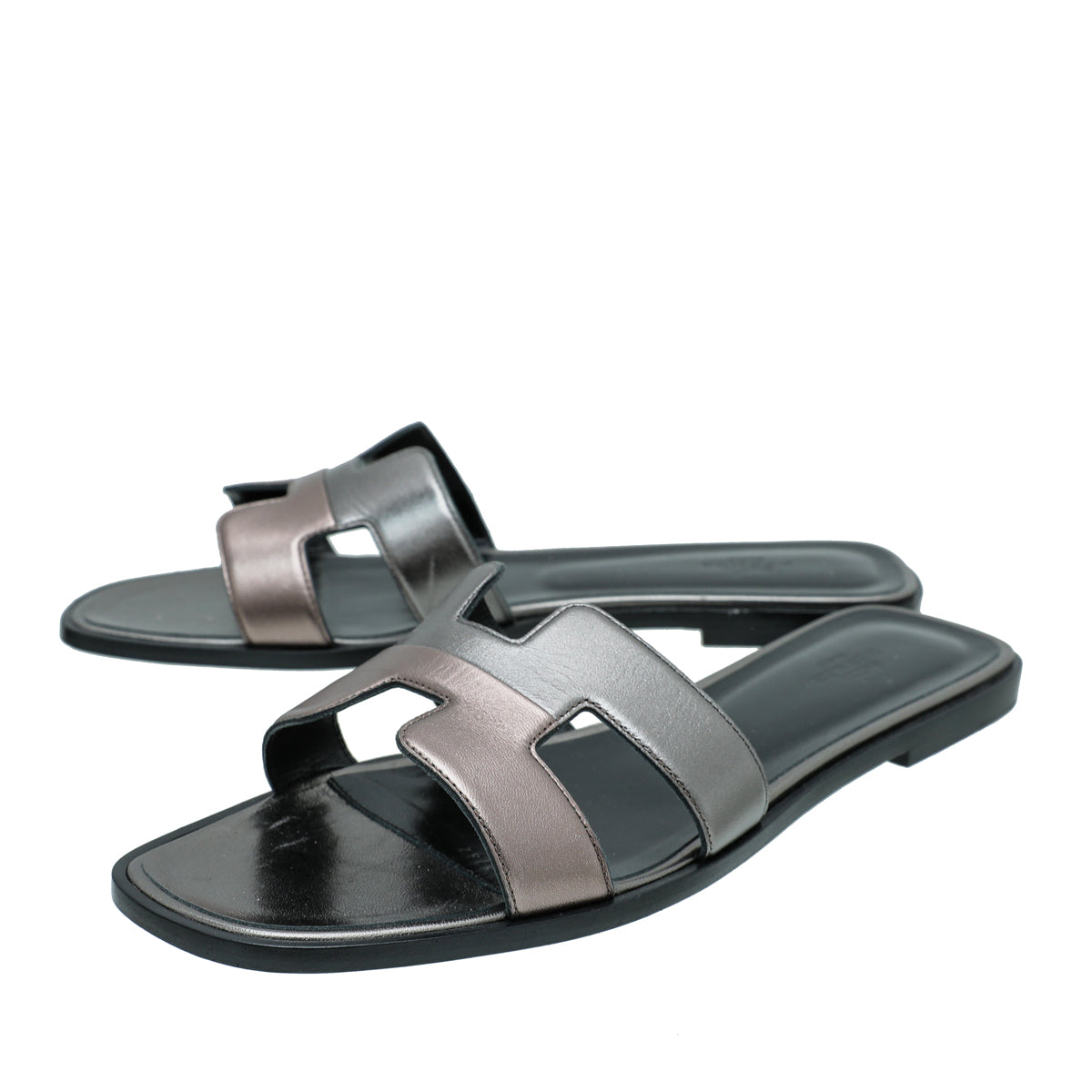 Hermes Bicolor Metallic Nappa Sandal 42