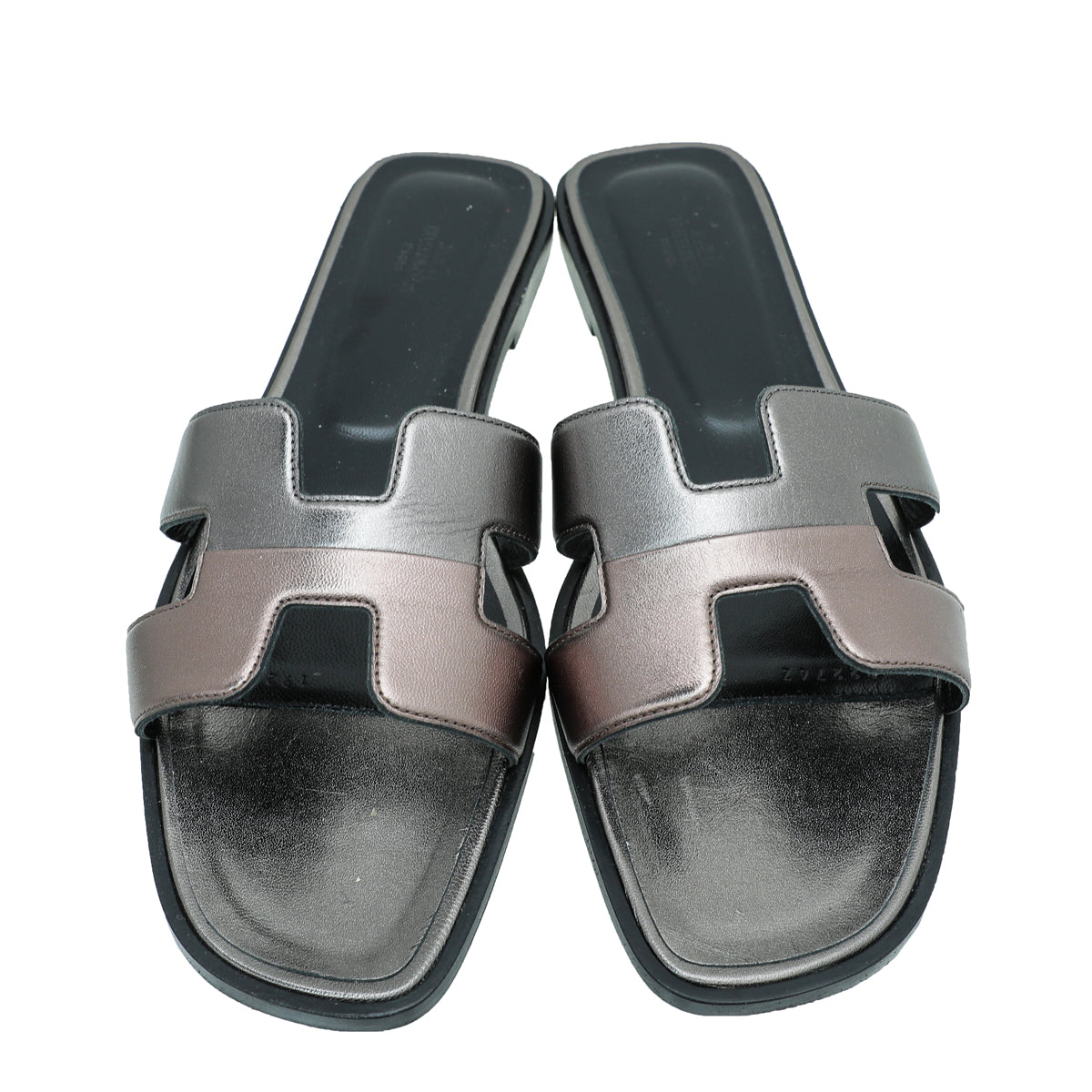 Hermes Bicolor Metallic Nappa Sandal 42