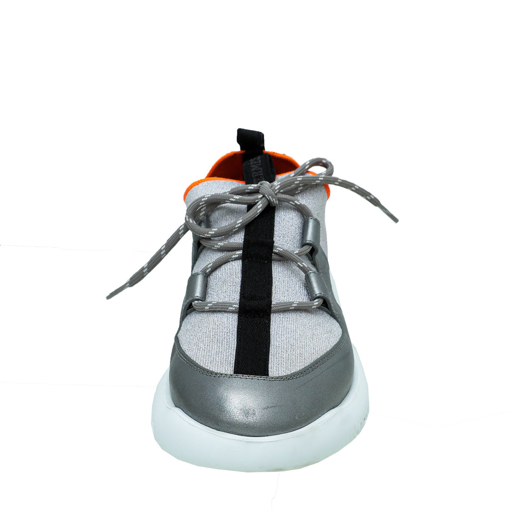 Hermes Metallic Silver Multicolor Duel Sneakers 36