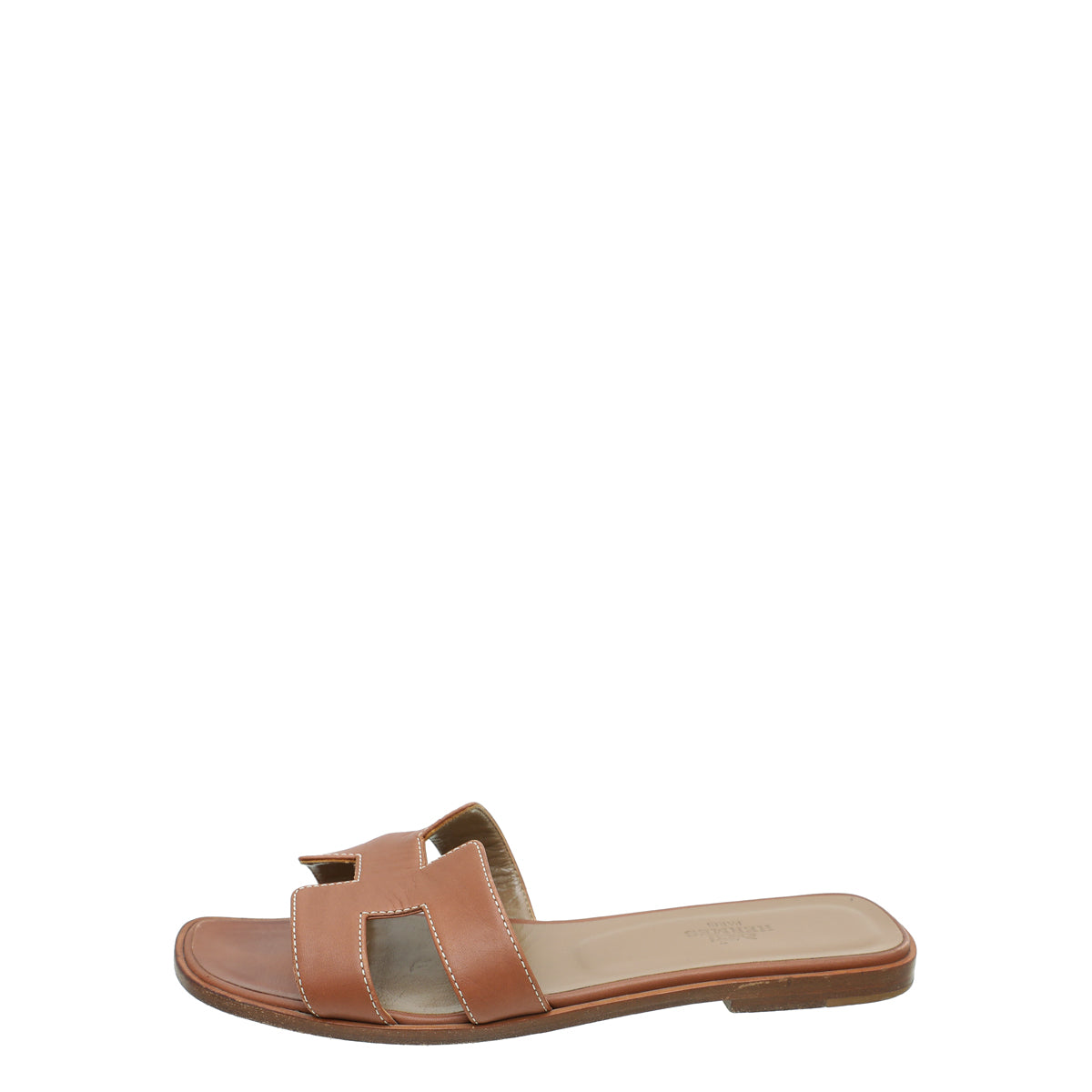 Hermes Gold Oran Calfskin Sandal 37.5