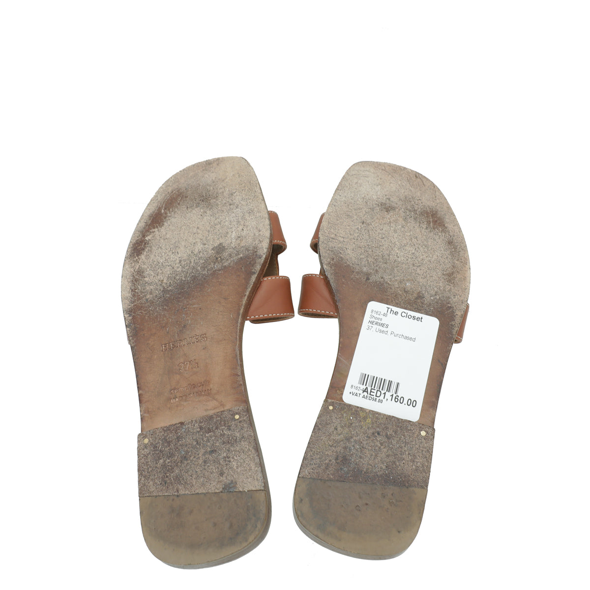 Hermes Gold Oran Calfskin Sandal 37.5