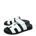 Hermes White Chypre Sandals 35.5
