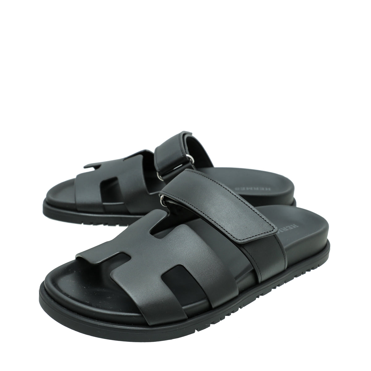 Hermes Black Chypre Sandals 36