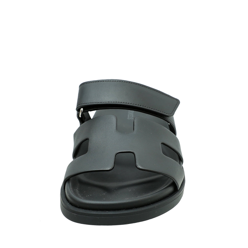 Hermes Black Chypre Sandals 36
