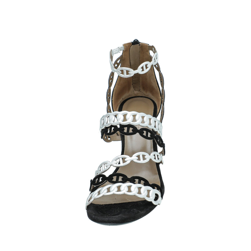 Hermes Bicolor Chaine D'ancre Romy Sandals 38