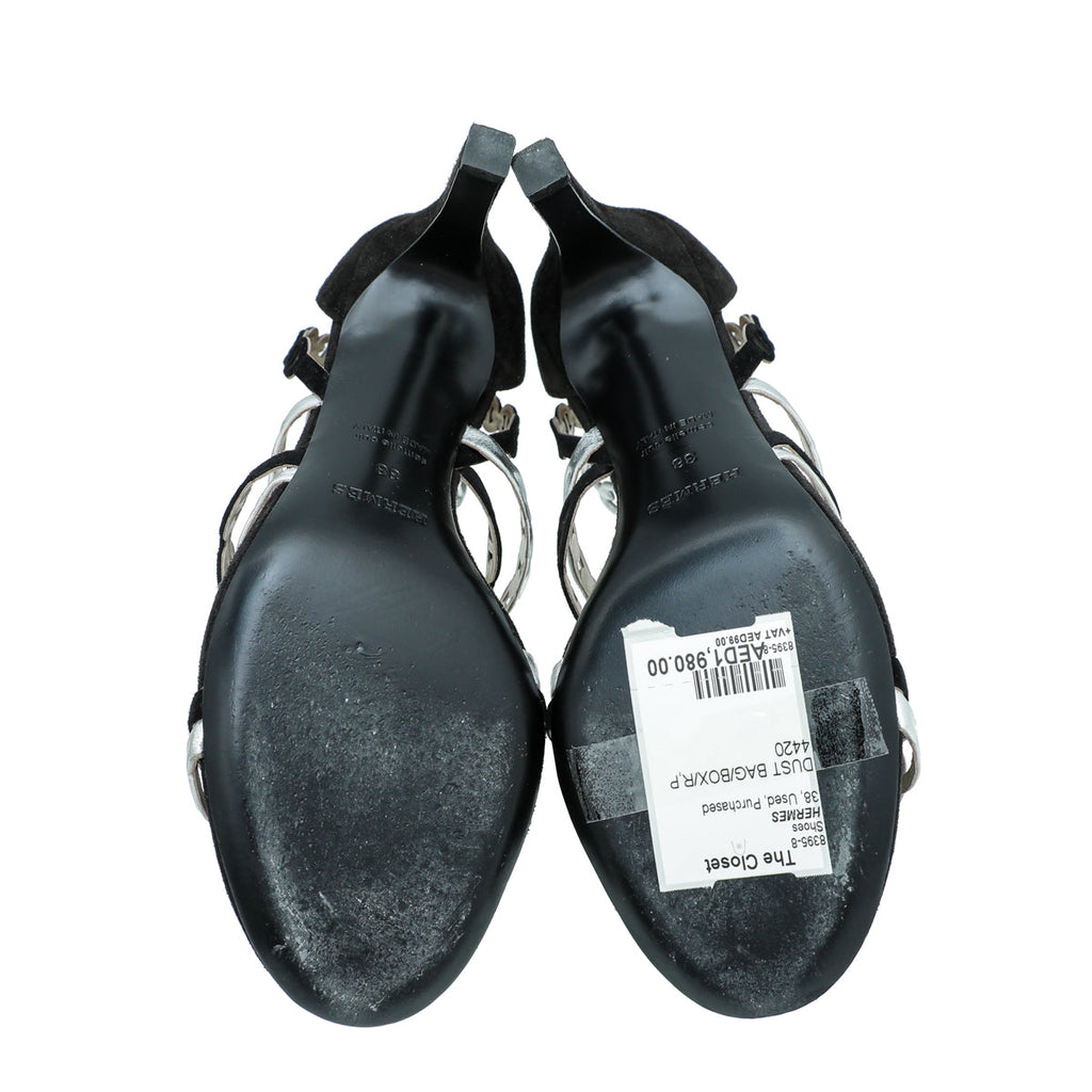Hermes Bicolor Chaine D'ancre Romy Sandals 38