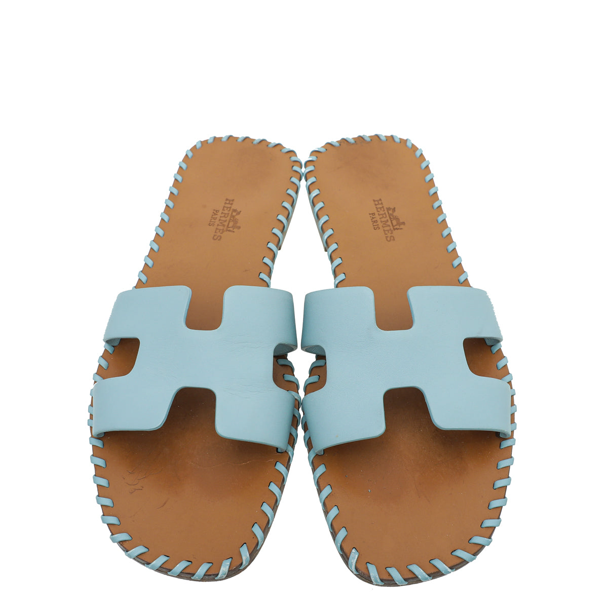 Hermes Vert D'eau Oran Braided Sole Edge Sandal 36.5