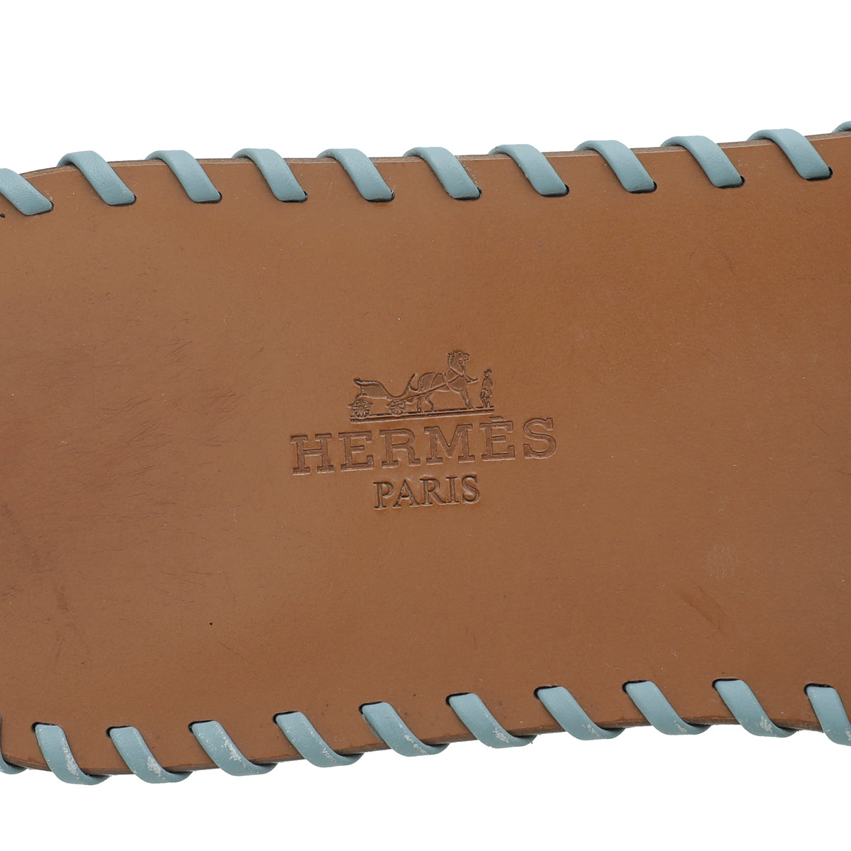 Hermes Vert D'eau Oran Braided Sole Edge Sandal 36.5