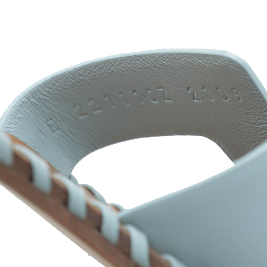 Hermes Vert D'eau Oran Braided Sole Edge Sandal 36.5
