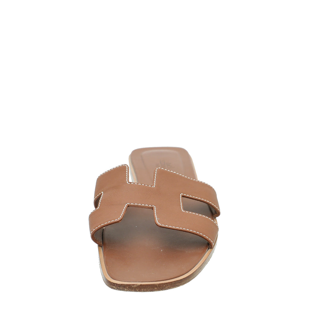 Hermes Gold Oran Sandal 39