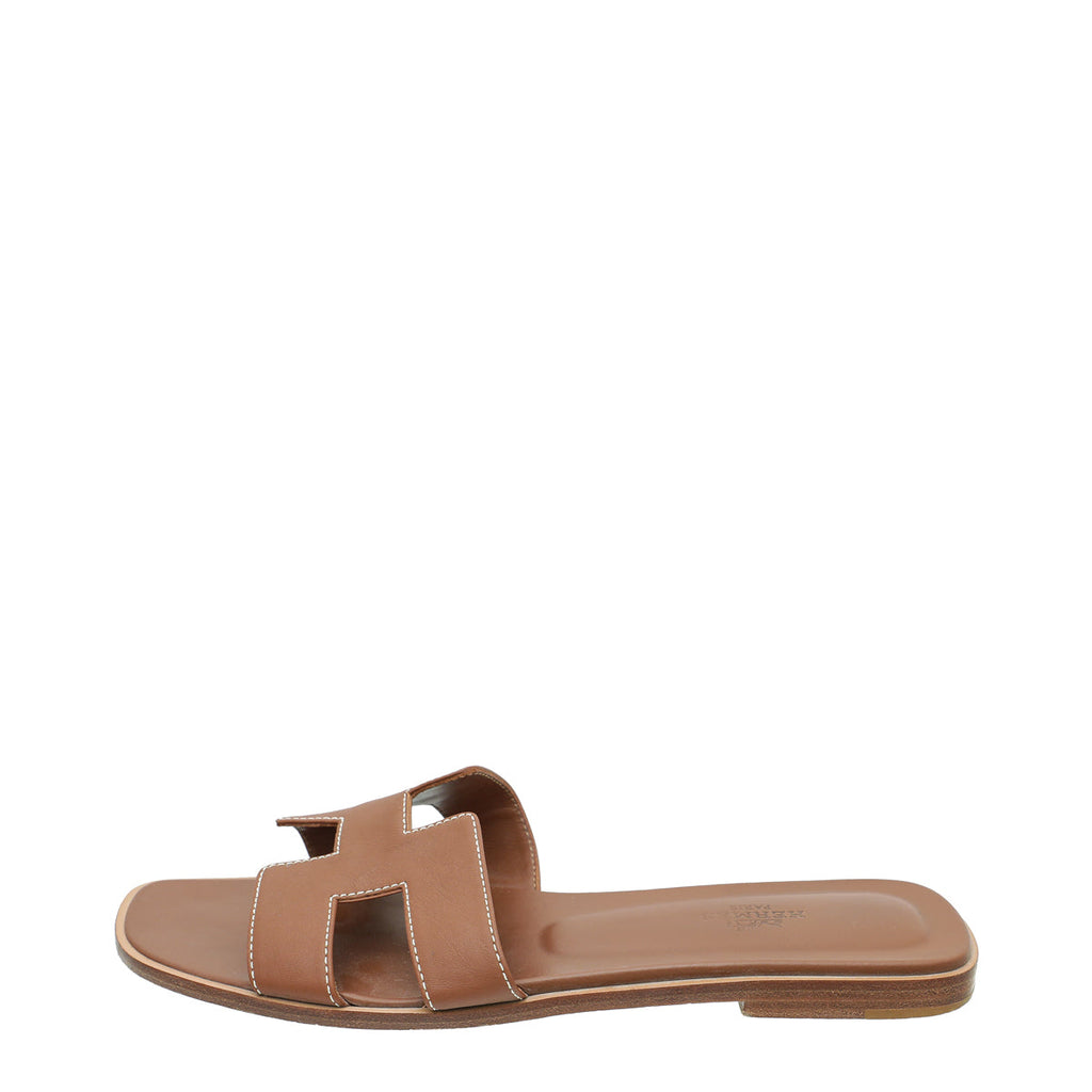Hermes Gold Oran Sandal 39