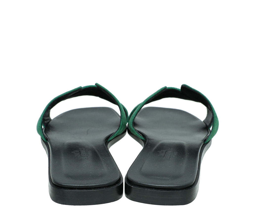 Hermes Vert Électrique Suede Oran Sandal 36.5