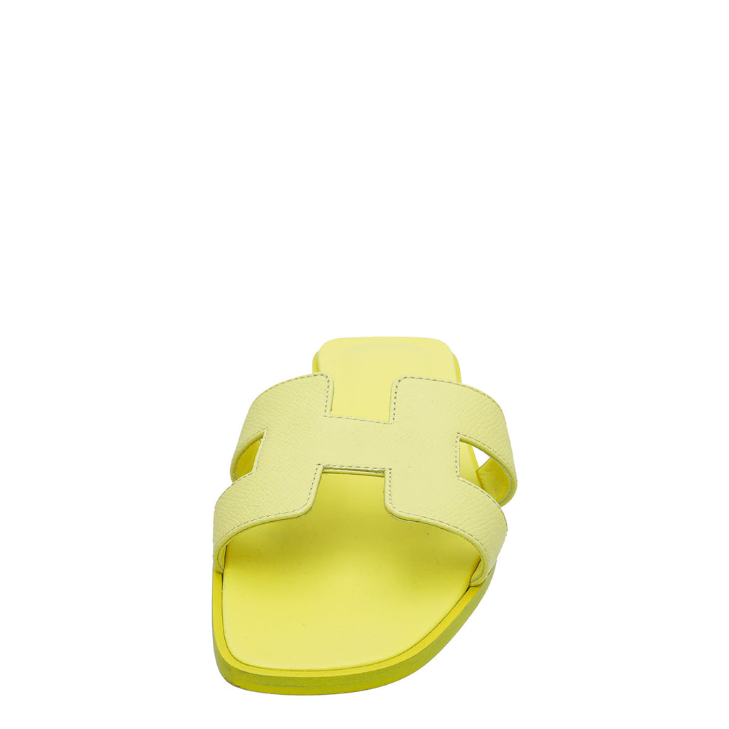 Hermes Jaune Curcuma Oran Sandals 39