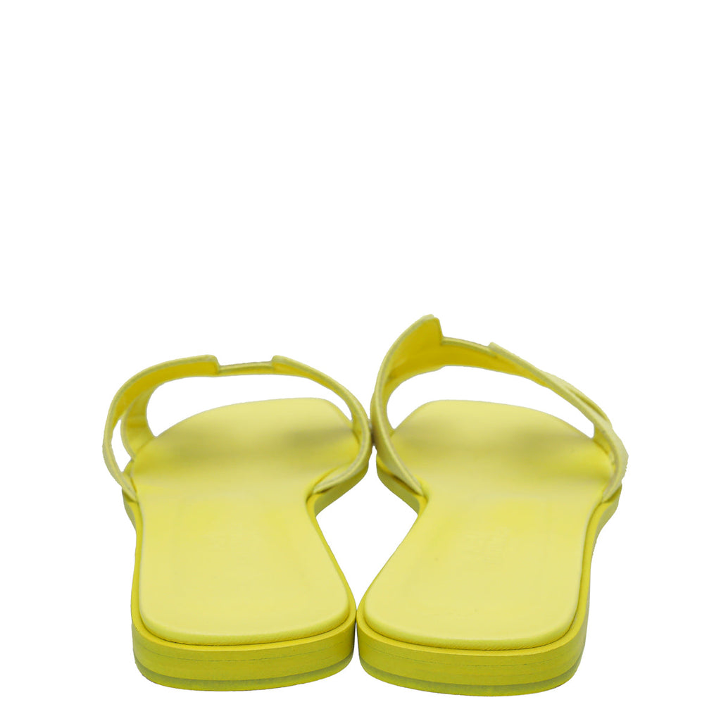 Hermes Jaune Curcuma Oran Sandals 39