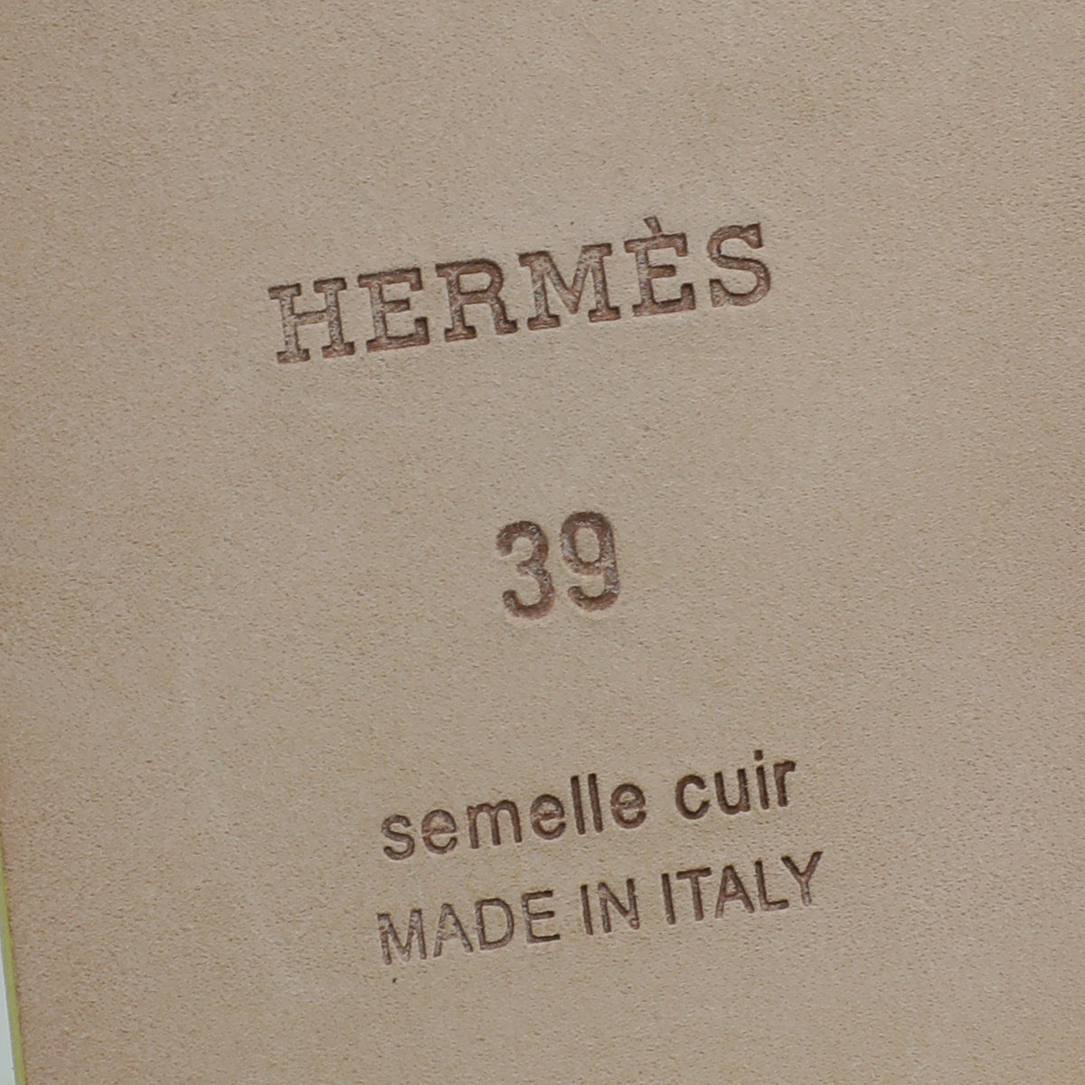 Hermes Jaune Curcuma Oran Sandals 39