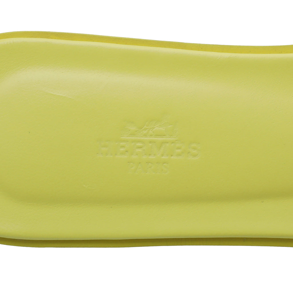 Hermes Jaune Curcuma Oran Sandals 39