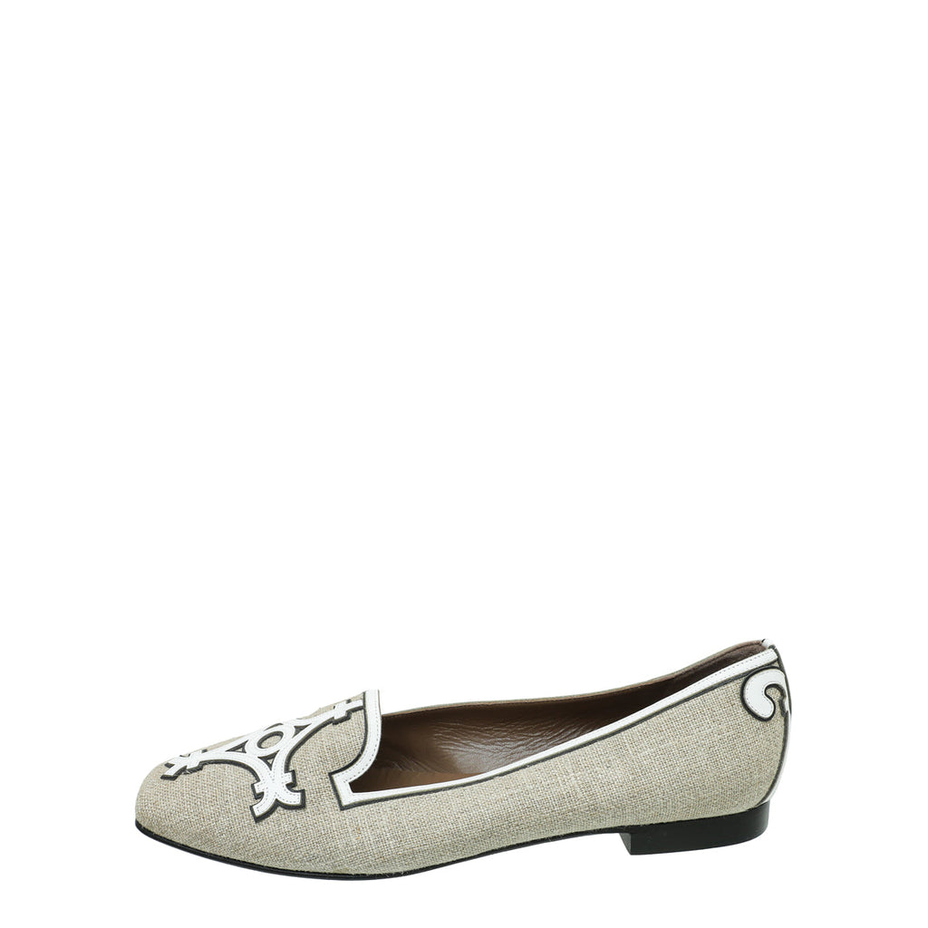 Hermes Bicolor Flat Ballet 37.5