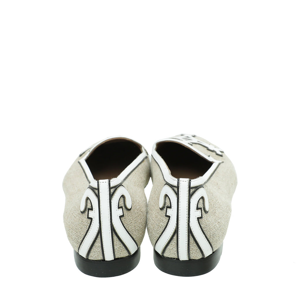 Hermes Bicolor Flat Ballet 37.5