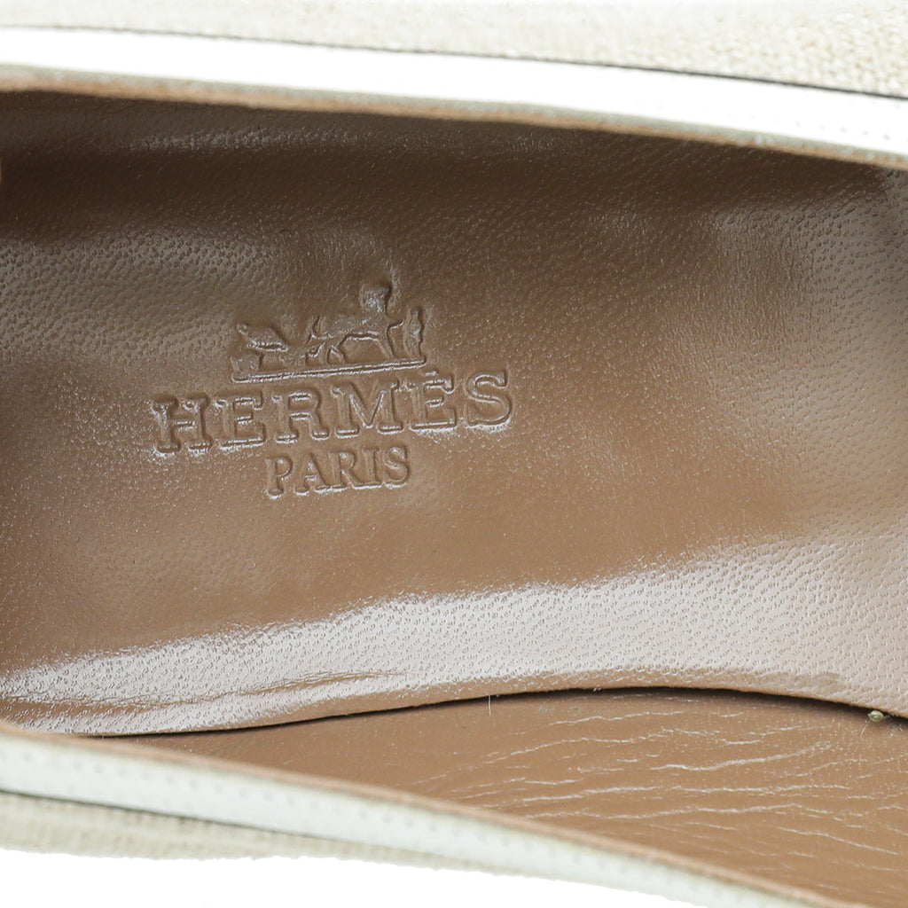 Hermes Bicolor Flat Ballet 37.5