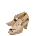 Hermes Beige Cross Strappy Platform Sandal 38