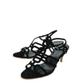 Hermes Noir Suede Cut Out Sandal 38.5